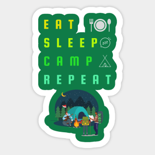 Eat Sleep Camp Repeat Sticker